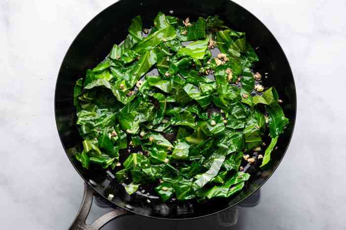 Collard greens cooking