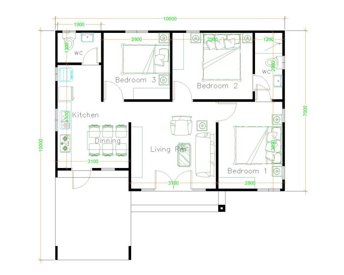 Desain rumah lebar 10 panjang 10