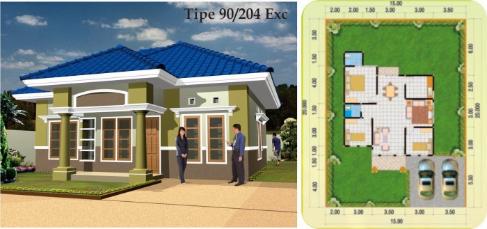 Desain rumah luas 90 m2 mewah