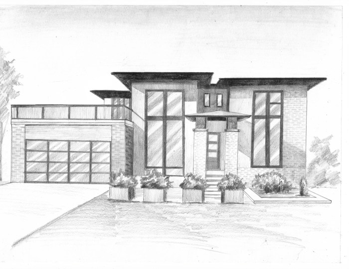 Desain rumah lukisan pensil